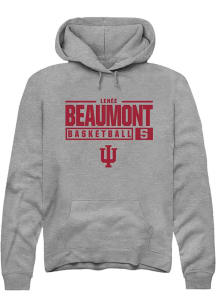 Lenée Beaumont Rally Mens Graphite Indiana Hoosiers NIL Stacked Box Hooded Sweatshirt