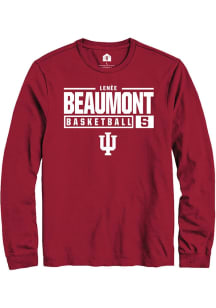 Len√©e Beaumont Rally Mens Red Indiana Hoosiers NIL Stacked Box Tee