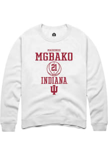 Mackenzie Mgbako Rally Mens White Indiana Hoosiers NIL Sport Icon Crew Sweatshirt