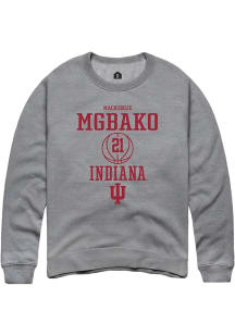 Mackenzie Mgbako Rally Mens Graphite Indiana Hoosiers NIL Sport Icon Crew Sweatshirt