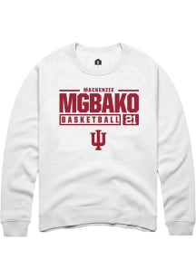 Mackenzie Mgbako Rally Mens White Indiana Hoosiers NIL Stacked Box Crew Sweatshirt