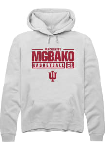 Mackenzie Mgbako Rally Mens White Indiana Hoosiers NIL Stacked Box Hooded Sweatshirt