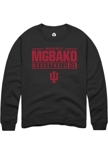 Mackenzie Mgbako Rally Mens Black Indiana Hoosiers NIL Stacked Box Crew Sweatshirt