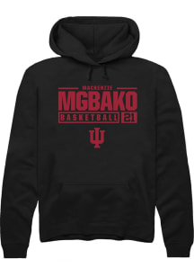 Mackenzie Mgbako Rally Mens Black Indiana Hoosiers NIL Stacked Box Hooded Sweatshirt