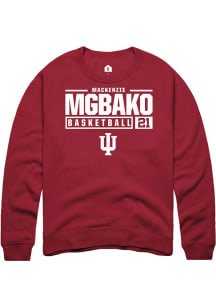 Mackenzie Mgbako Rally Mens Red Indiana Hoosiers NIL Stacked Box Crew Sweatshirt