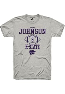 Avery Johnson  K-State Wildcats Ash Rally NIL Sport Icon Short Sleeve T Shirt
