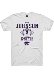 Avery Johnson  K-State Wildcats White Rally NIL Sport Icon Short Sleeve T Shirt