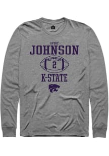 Avery Johnson  K-State Wildcats Graphite Rally NIL Sport Icon Long Sleeve T Shirt