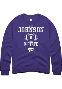 Avery Johnson  Rally K-State Wildcats Mens Purple NIL Sport Icon Long Sleeve Crew Sweatshirt