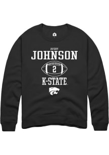 Avery Johnson  Rally K-State Wildcats Mens Black NIL Sport Icon Long Sleeve Crew Sweatshirt