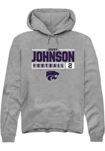 Avery Johnson  Rally K-State Wildcats Mens Graphite NIL Stacked Box Long Sleeve Hoodie