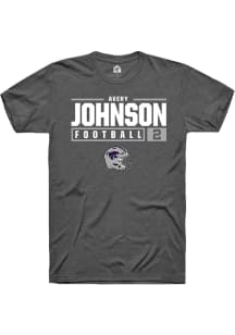 Avery Johnson  K-State Wildcats Dark Grey Rally NIL Stacked Box Short Sleeve T Shirt