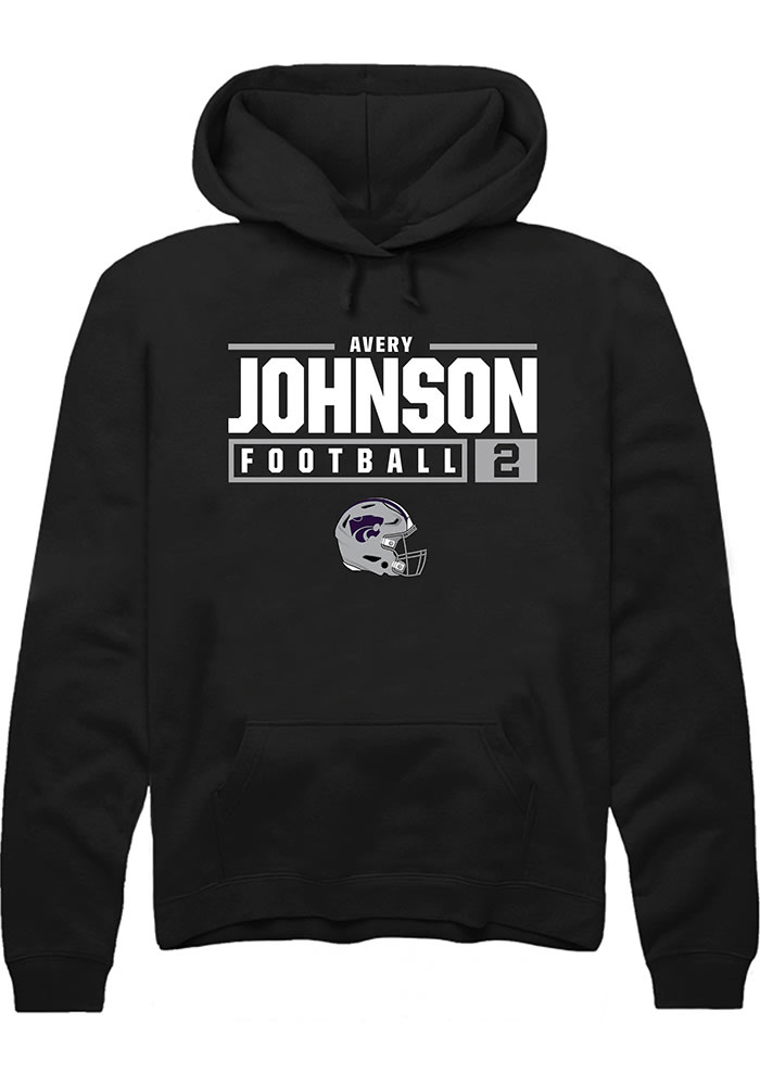Avery Johnson Rally K-State Wildcats Mens Black NIL Stacked Box Long Sleeve Hoodie
