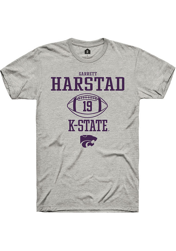 Garrett Harstad K-State Wildcats Grey Rally NIL Sport Icon Short Sleeve T Shirt