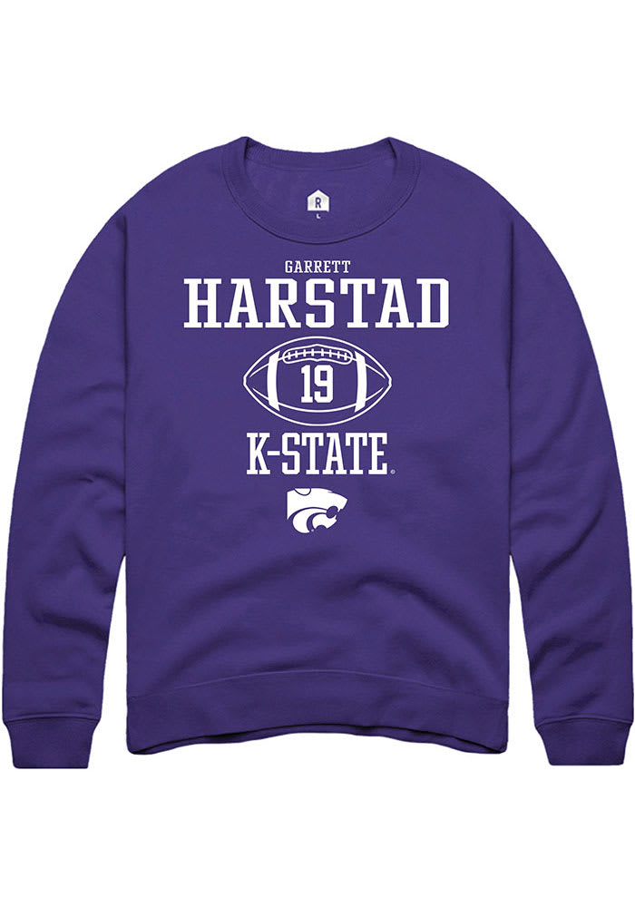 Garrett Harstad Rally K-State Wildcats Mens Purple NIL Sport Icon Long Sleeve Crew Sweatshirt