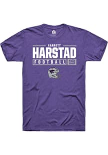 Garrett Harstad Purple K-State Wildcats NIL Stacked Box Short Sleeve T Shirt