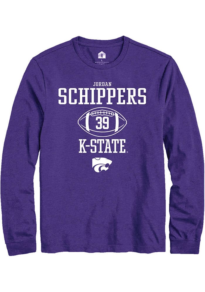Jordan Schippers K-State Wildcats Purple Rally NIL Sport Icon Long Sleeve T Shirt