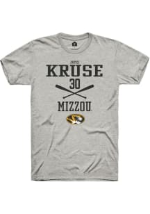 Jayci Kruse  Missouri Tigers Ash Rally NIL Sport Icon Short Sleeve T Shirt
