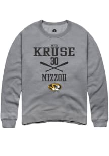 Jayci Kruse  Rally Missouri Tigers Mens Grey NIL Sport Icon Long Sleeve Crew Sweatshirt