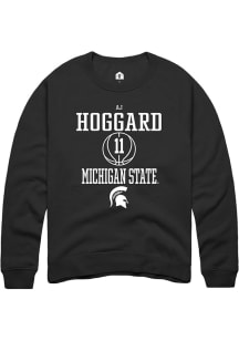 AJ Hoggard  Rally Michigan State Spartans Mens Black NIL Sport Icon Long Sleeve Crew Sweatshirt
