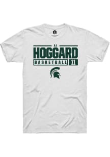 AJ Hoggard  Michigan State Spartans White Rally NIL Stacked Box Short Sleeve T Shirt