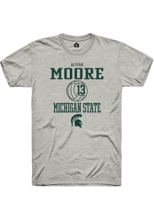 Aliyah Moore  Michigan State Spartans Ash Rally NIL Sport Icon Short Sleeve T Shirt