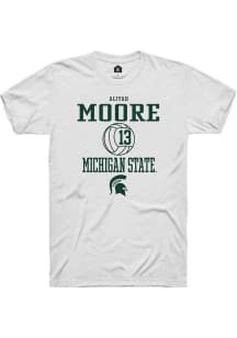 Aliyah Moore  Michigan State Spartans White Rally NIL Sport Icon Short Sleeve T Shirt