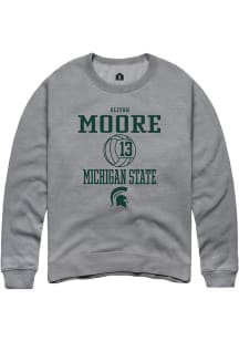 Aliyah Moore  Rally Michigan State Spartans Mens Grey NIL Sport Icon Long Sleeve Crew Sweatshirt