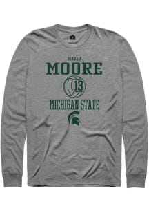 Aliyah Moore  Michigan State Spartans Grey Rally NIL Sport Icon Long Sleeve T Shirt