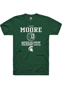 Aliyah Moore  Michigan State Spartans Green Rally NIL Sport Icon Short Sleeve T Shirt
