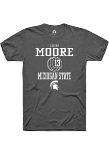 Aliyah Moore  Michigan State Spartans Dark Grey Rally NIL Sport Icon Short Sleeve T Shirt