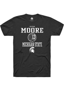 Aliyah Moore  Michigan State Spartans Black Rally NIL Sport Icon Short Sleeve T Shirt
