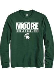 Aliyah Moore  Michigan State Spartans Green Rally NIL Stacked Box Long Sleeve T Shirt