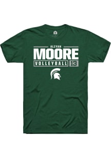 Aliyah Moore  Michigan State Spartans Green Rally NIL Stacked Box Short Sleeve T Shirt