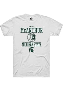 Amani McArthur  Michigan State Spartans White Rally NIL Sport Icon Short Sleeve T Shirt