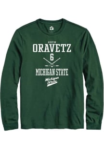 Austin Oravetz  Michigan State Spartans Green Rally NIL Sport Icon Long Sleeve T Shirt