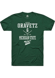 Austin Oravetz  Michigan State Spartans Green Rally NIL Sport Icon Short Sleeve T Shirt