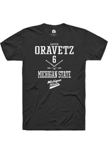 Austin Oravetz  Michigan State Spartans Black Rally NIL Sport Icon Short Sleeve T Shirt
