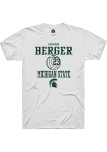 Cameron Berger White Michigan State Spartans NIL Sport Icon Short Sleeve T Shirt