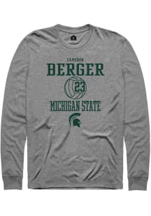 Cameron Berger  Michigan State Spartans Grey Rally NIL Sport Icon Long Sleeve T Shirt