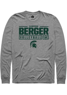 Cameron Berger Rally Mens Graphite Michigan State Spartans NIL Stacked Box Tee