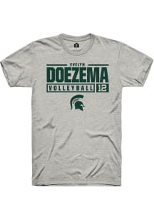 Evelyn Doezema Ash Michigan State Spartans NIL Stacked Box Short Sleeve T Shirt