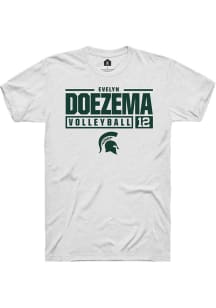 Evelyn Doezema White Michigan State Spartans NIL Stacked Box Short Sleeve T Shirt