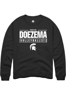 Evelyn Doezema Rally Mens Black Michigan State Spartans NIL Stacked Box Crew Sweatshirt