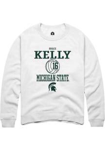 Grace Kelly Rally Mens White Michigan State Spartans NIL Sport Icon Crew Sweatshirt