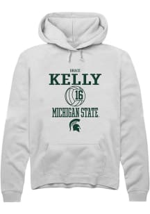 Grace Kelly Rally Mens White Michigan State Spartans NIL Sport Icon Hooded Sweatshirt