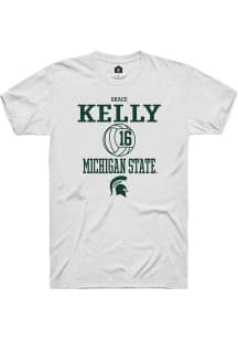 Grace Kelly White Michigan State Spartans NIL Sport Icon Short Sleeve T Shirt