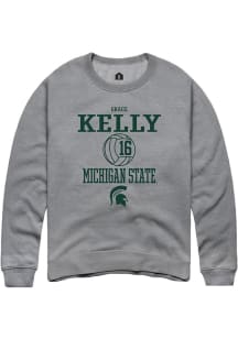 Grace Kelly Rally Mens Graphite Michigan State Spartans NIL Sport Icon Crew Sweatshirt