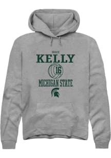 Grace Kelly Rally Mens Graphite Michigan State Spartans NIL Sport Icon Hooded Sweatshirt