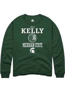 Grace Kelly Rally Mens Green Michigan State Spartans NIL Sport Icon Crew Sweatshirt